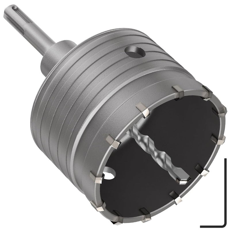 DAIMIT ㅤ Concrete Hole Saw 105mm / 4.13" with 220mm SDS Plus Shank Connecting Rod, Hole Saw Tool Set for Concrete Cement Brick Stone Wall Drilling - Image 2